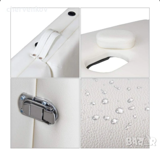 Двусекторна алуминиева козметична масажна кушетка черен бял крем цвят, снимка 13 - Кушетки - 53166088