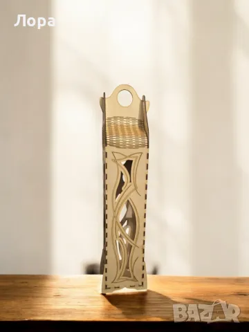 Дървена кутия за бутилка, снимка 1