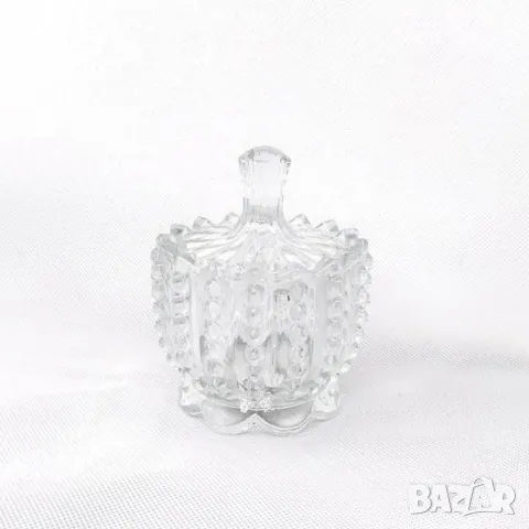 Стъклена захарница с капак 