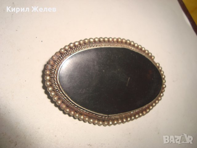 СТАРИННА САЧАНЕНА БРОШКА с ОГРОМЕН ШЛИФОВАН ЧЕРЕН ОНИКС РЪЧНА ЮВЕЛИРНА ИЗРАБОТКА 72361, снимка 11 - Антикварни и старинни предмети - 32265600