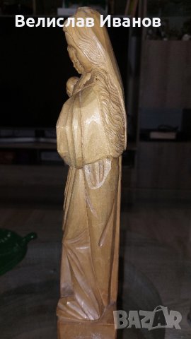 Дървена статуетка Богородица с Младенеца.Отлично състояние, снимка 5 - Статуетки - 43339091