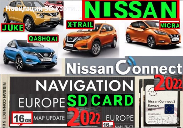 🚗 Gps Карта за Европа 2023 за НИСАН, NISSAN CONNECT3 V7,SD card Connect 1 2 V12 СД карта map update, снимка 6 - Навигация за кола - 35628883