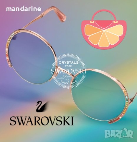 SWAROVSKI 🍊 Дамски метални слънчеви очила с разноцветни кристали Swarovski нови с кутия, снимка 14 - Слънчеви и диоптрични очила - 40647214