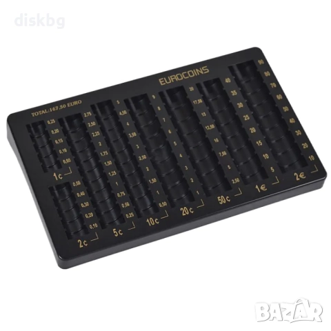 Монетник 2€, 1€, 50с, 20с,… Нов евро монетарник, Поставка за монети, снимка 2 - Сейфове и каси - 52459219