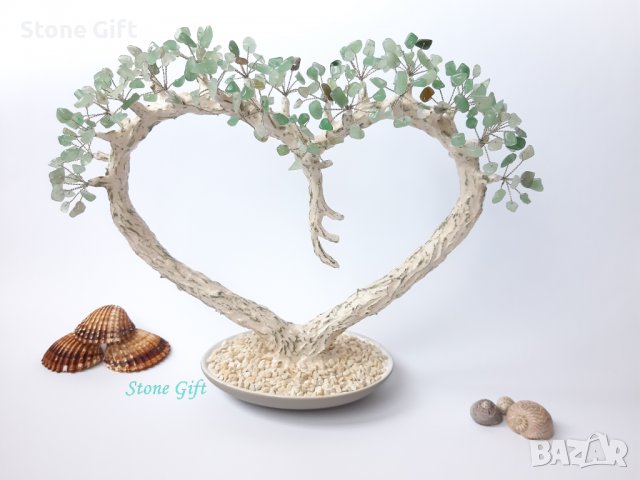 Дръвче Авантюрин Сърце, Юбилей, Подарък Момиче, Подарък Имен ден, Бижу, Идея Нова Година, снимка 7 - Други - 34692783