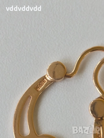 СССР златни обеци 14 карата , снимка 11 - Обеци - 52120441