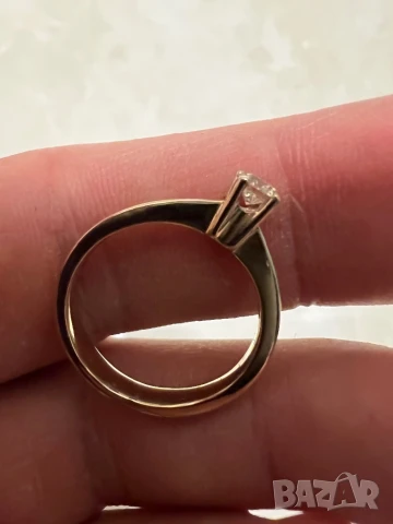 Годежен пръстен с Диамант и Бяло злато 18k, снимка 4 - Пръстени - 51199219