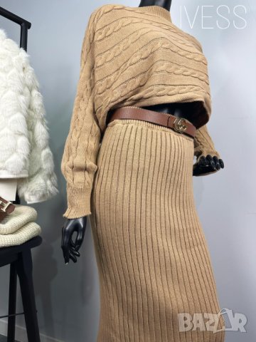 Плетен сет / комплект пола с блуза , снимка 2 - Поли - 43318293