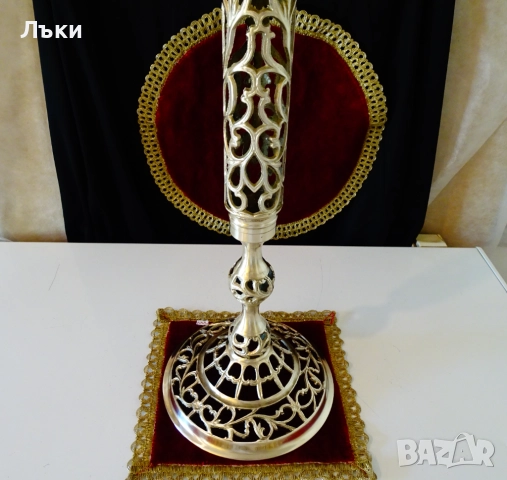 Бронзов свещник Torquato Tamagnini,44 см.,маркиран. , снимка 11 - Антикварни и старинни предмети - 51800328