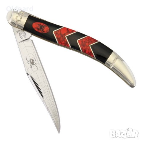 Висококачествен колекционерски джобен сгъваем нож на стил Black Spider (Medium Toothpick) RR1672 , снимка 7 - Ножове - 42891344