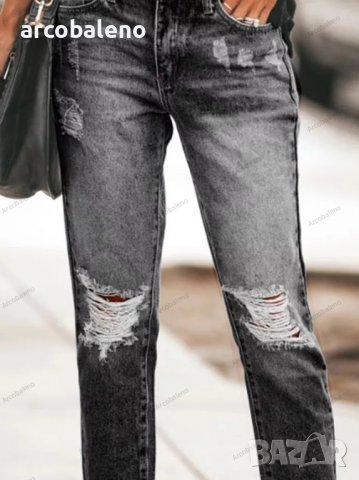 Дамски темпераментни скъсани дънки, 3цвята, снимка 5 - Дънки - 39179993