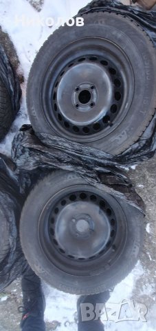 Джанти рено клио 15 със зимни гуми и тасове, снимка 2 - Гуми и джанти - 39631938