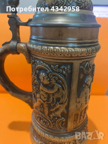 Винтидж (1949-1990)  бирена халба « Семейство на ловци» Gerz W. Germany с дебел капак., снимка 2 - Антикварни и старинни предмети - 52872064