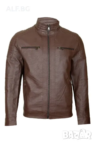 Мъжко кафяво кожено яке – 3481