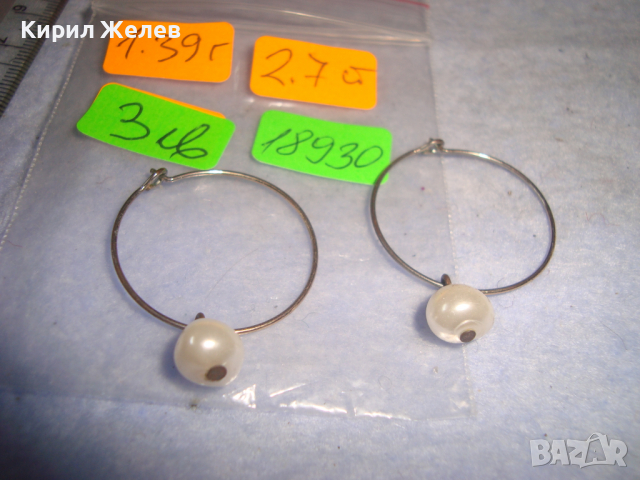 СРЕБРИСТИ ПЕРЛЕН ТИП СТИЛНИ НЕЖНИ СТАРИ АРТ ОБЕЦИ 18930, снимка 2 - Обеци - 36509400