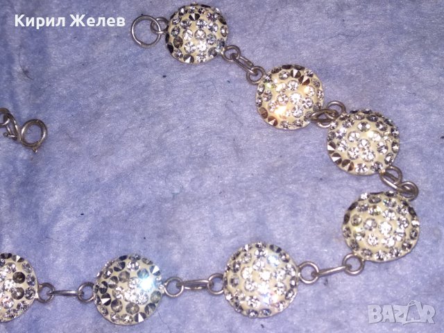СРЕБЪРНА ФЕШЪН АРТ ГРИВА СРЕБРО 925 Част От КОМПЛЕКТ с БЯЛ ЕМАЙЛ и КРИСТАЛИ 37359, снимка 14 - Гривни - 40488228