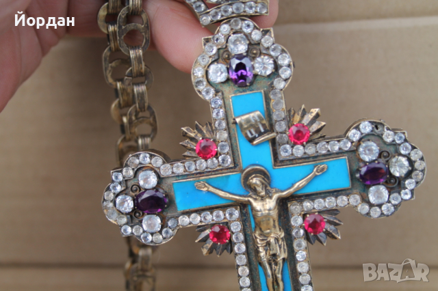 Сребърен епископски кръст с позлата, снимка 5 - Други ценни предмети - 44843604