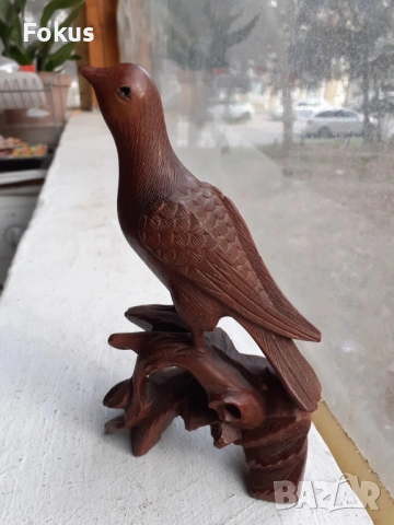 Стара красива дървена статуетка - пиленце - дърворезба, снимка 3 - Антикварни и старинни предмети - 53490446