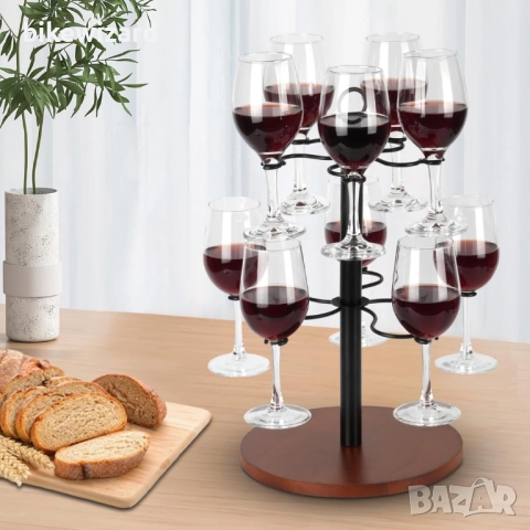 JUJOYBD Кула за напитки за 10 чаши, 2-етажна поставка за сервиране на чаши, снимка 4 - Други - 51707925