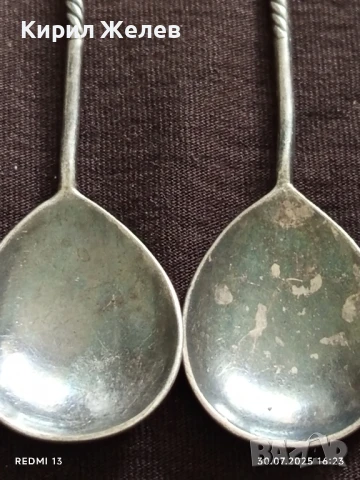 ПОСРЕБРЕНИ РУСКИ ЛЪЖИЧКИ за ЧАЙ СТАРИ РЕДКИ за КОЛЕКЦИЯ 30318, снимка 4 - Други ценни предмети - 51193675
