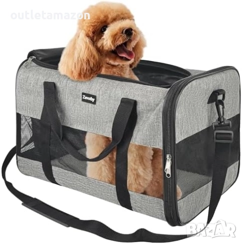 Чанта за транспортиране на котки и кучета Zavothy, дишаща и сгъваема чанта за транспорт 