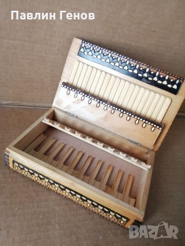 Стара дървена кутия за цигари – табакера, снимка 8 - Антикварни и старинни предмети - 35291033