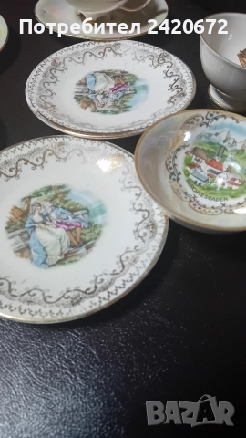 антични чаши със златен кант, снимка 2 - Антикварни и старинни предмети - 52647171