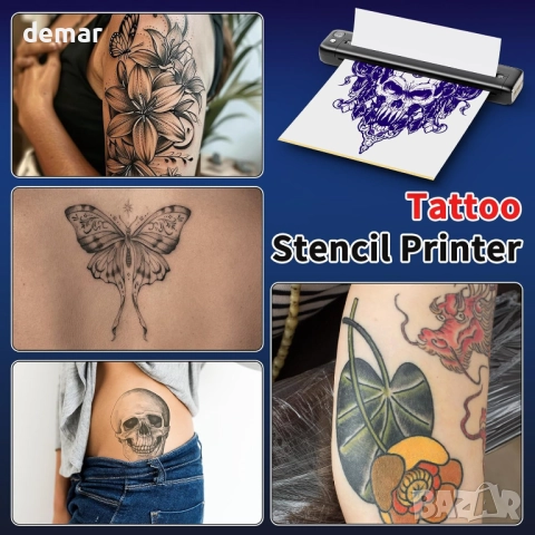 Преносим безжичен принтер за шаблони за татуировки Rongta A4, черен, снимка 7 - Принтери, копири, скенери - 52706362