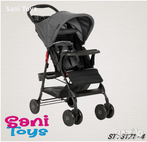 Лятна детска количка ZIZITO Adel, тъмно сива, снимка 1 - Детски колички - 38205645