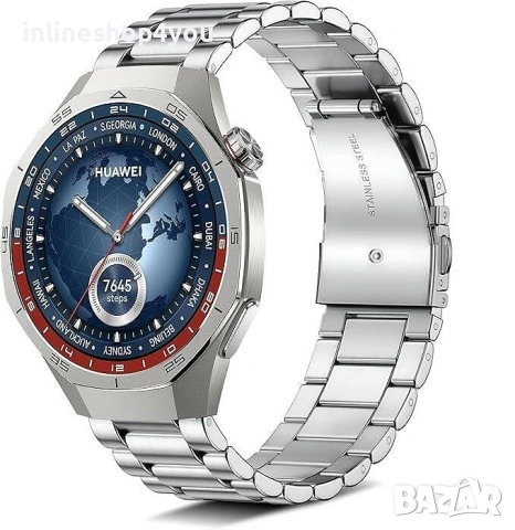 Метална Стоманена Верижка за часовник - Huawei Watch GT6 | GT5 | GT4 | GT3 Pro | GT2 Pro 46 - Сребри