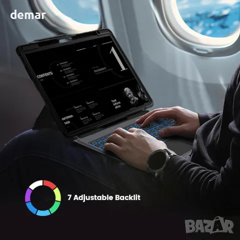 Калъф с клавиатура Nillkin Carry Go за iPad Pro 13 инча (M4) с дръжка, снимка 4 - Калъфи, кейсове - 48199778