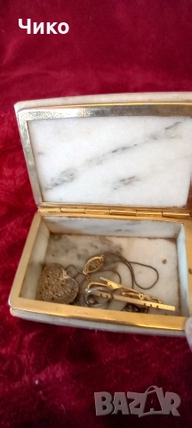 Стара мраморна бижутерска кутия, снимка 2 - Антикварни и старинни предмети - 53140863