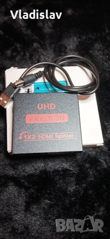 Сплитер Wireman HDMI 2PORT, HDMI с усилвател, поддържа Full HD 1080P 3D, 1 вход - 2 изхода