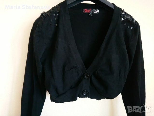 Черно болеро с паети Coolcat, снимка 1 - Блузи с дълъг ръкав и пуловери - 26319996