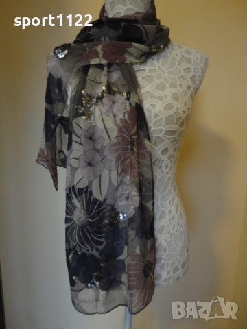 Pink Soda/100% коприна/дамски шал, снимка 5 - Шалове - 53233572