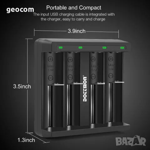 DOTTMON LED 4-Slots Intelligent Universal Battery Charger, снимка 2 - Батерии, зарядни - 49437027