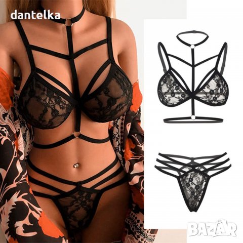 B1053 Дамски сет, секси бельо, еротичен комплект, еротично бельо от 2 части, дантелен сет
