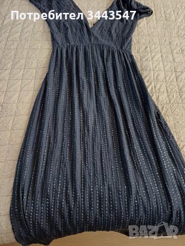 Дълга  елегантна рокля тъмносиня .Maрка МGO, снимка 2 - Рокли - 43255403