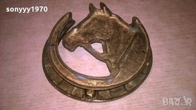 чукало за врата-кон/подкова-14х13см-мед/месинг, снимка 2 - Колекции - 26286301