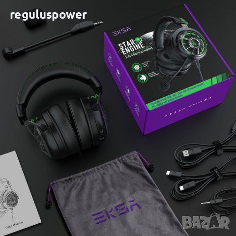 Геймърски слушалки 7.1 съраунд EKSA E5000 Pro Star Engine, Plug & Play, ENC микрофон , снимка 3 - Слушалки и портативни колонки - 39157470