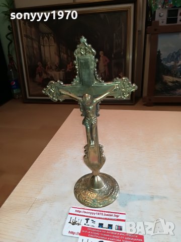 🛑📢GARANTIERT MASSIV MESSING-КРЪСТ С ХРИСТОС 1010221322, снимка 7 - Антикварни и старинни предмети - 38281463