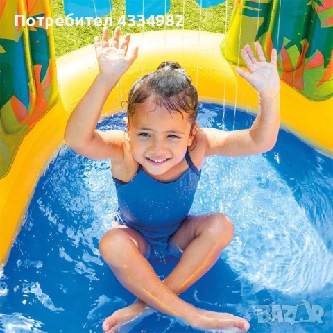 Детски надуваем басейн с пързалка Intex 57444NP Dinosaur Play Center 4в1 Надуваем център, снимка 3 - Басейни и аксесоари - 51138473