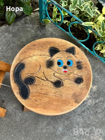 Столче /Табуретка от тиково дърво