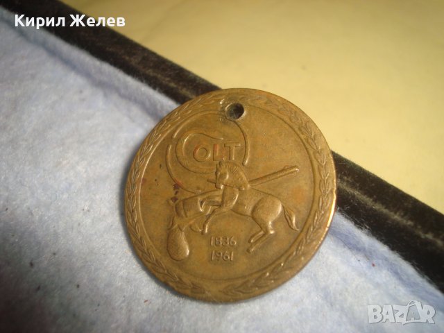 COLT 1836-1961 125th ANNIVERSARY Стар ЮБИЛЕЕН МЕДЕН ЖЕТОН за ПАТЕНТОВАНЕТО на РЕВОЛВЕР КОЛТ 30209, снимка 8 - Нумизматика и бонистика - 38196804