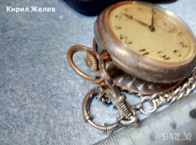 Стар СРЕБЪРЕН ДЖОБЕН ЧАСОВНИК СРЕБРО 800 с РЕТРО КЮСТЕК 48226, снимка 9 - Антикварни и старинни предмети - 48006352