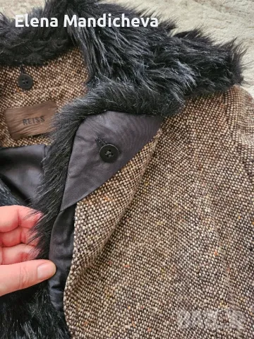 Късо вълнено зимно яке палто само с изкуствена яка , снимка 9 - Якета - 48853869