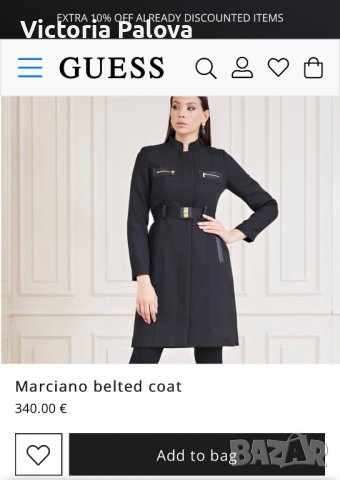 Модерно скъпо палто GUESS оригинал, снимка 2 - Палта, манта - 37848004