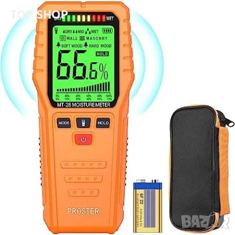 Нов Влагомер Детектор за влага стенна зидария твърда дървесина с чанта, снимка 2 - Други стоки за дома - 49444026