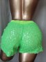 М Неоново зелени къси панталонки с пайети , снимка 4