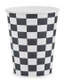 черно бели квадрати Рали шах мат 6 бр картонени чаши парти рожден ден, снимка 2